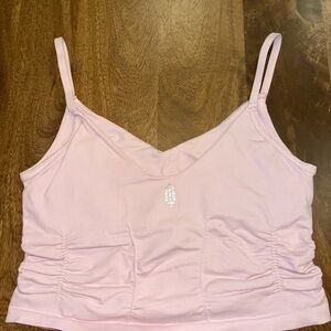 FP Movement by Free People Pink Ruched Crop Top
